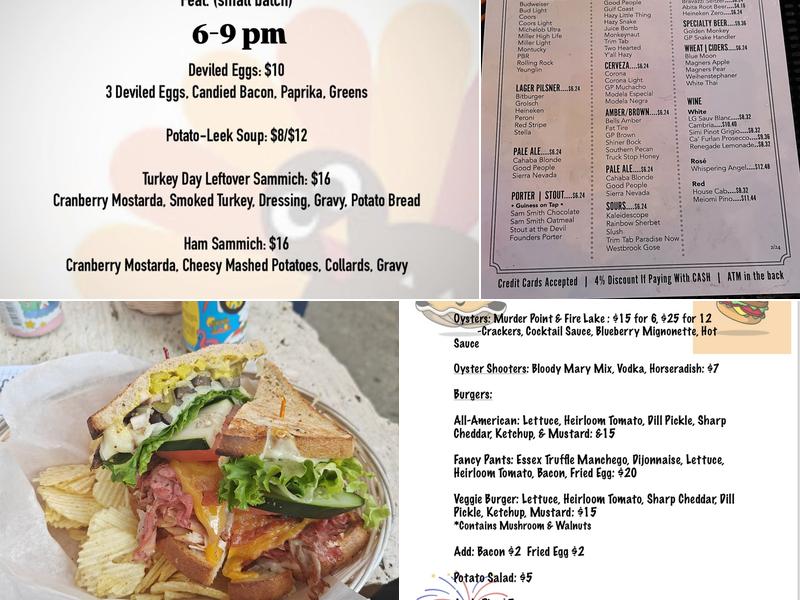 The Garage Menu