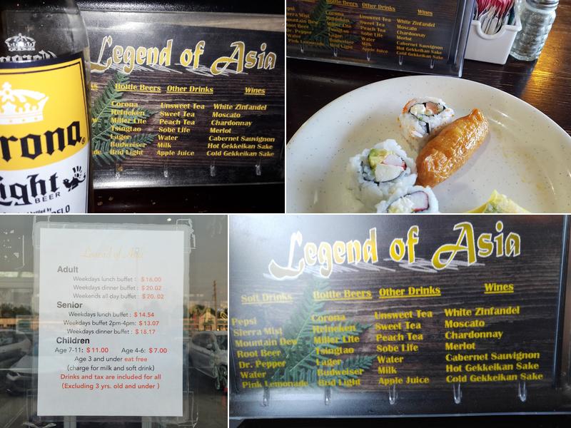 Legend of Asia Menu