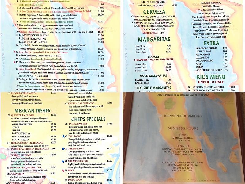 Tecate Bar and Grill Menu