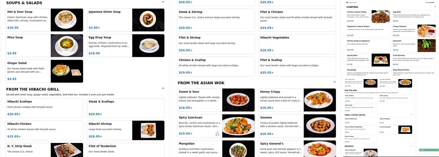 Stix Restaurant Menu