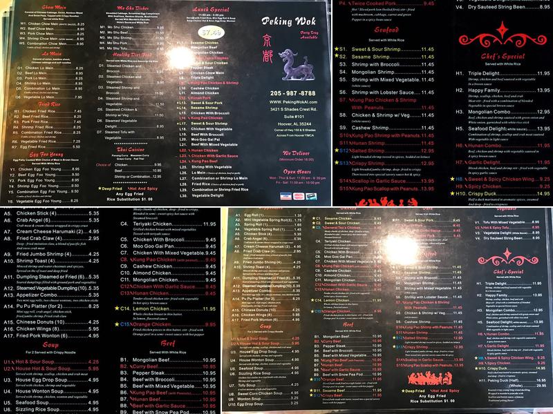 Peking Wok Menu