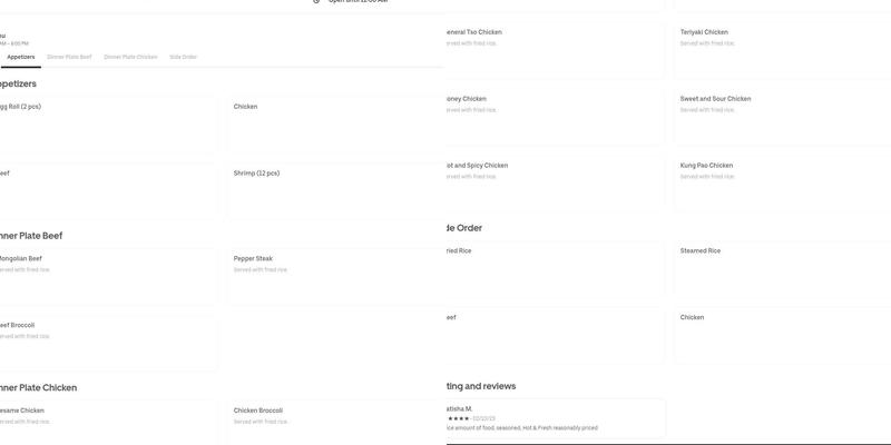 Chongwah Express Menu