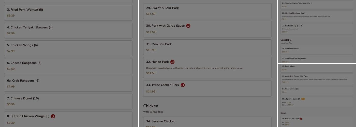 Zou's Kitchen Menu