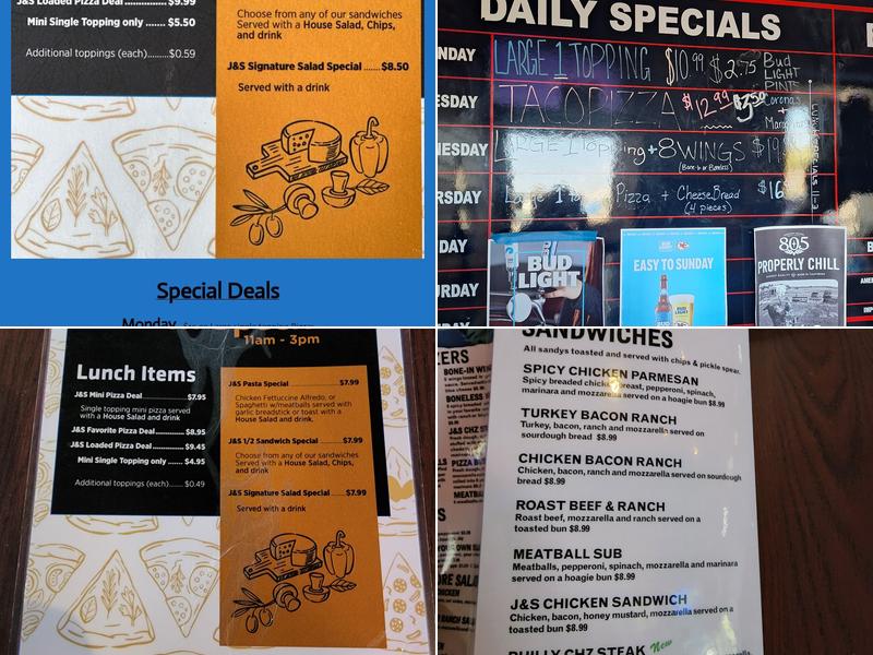 J&S Pizza Menu