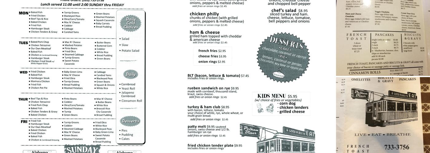Pelham diner Menu