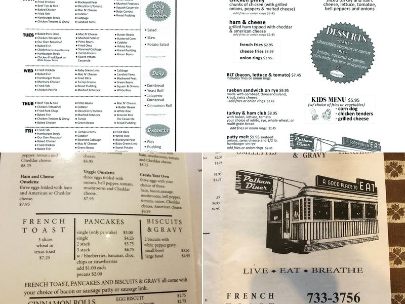 Pelham diner Menu