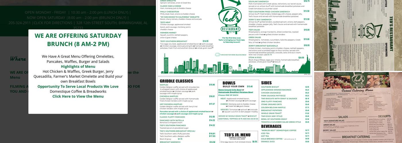 Ted's Restaurant Menu