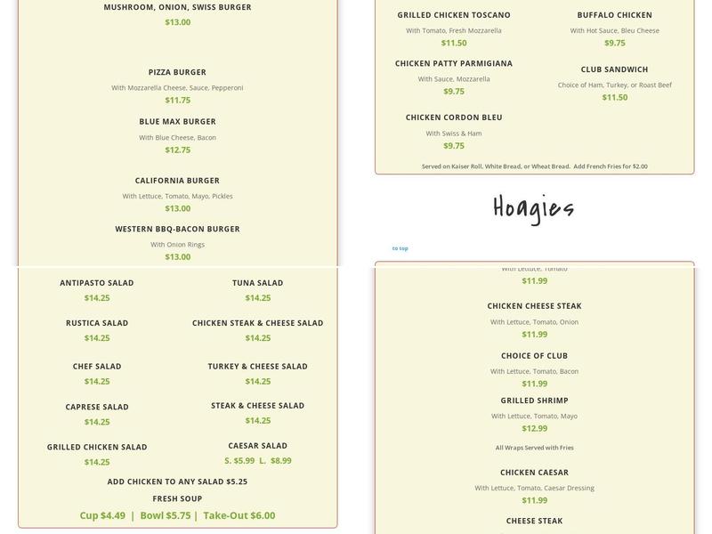 Sals Pizza Randa Menu