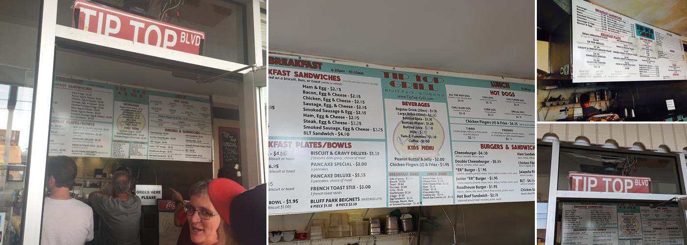 Tip Top Grill Menu