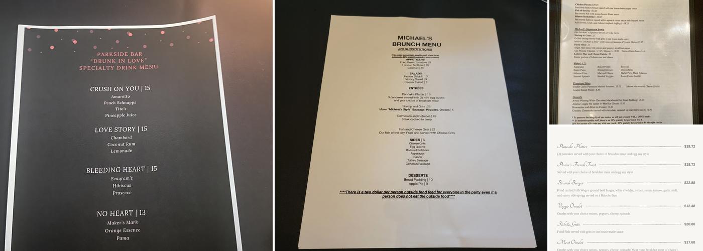 Michael's Restaurant Menu