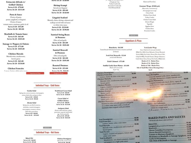 Alcamo Italian Restaurant & Brick Oven Pizza Menu