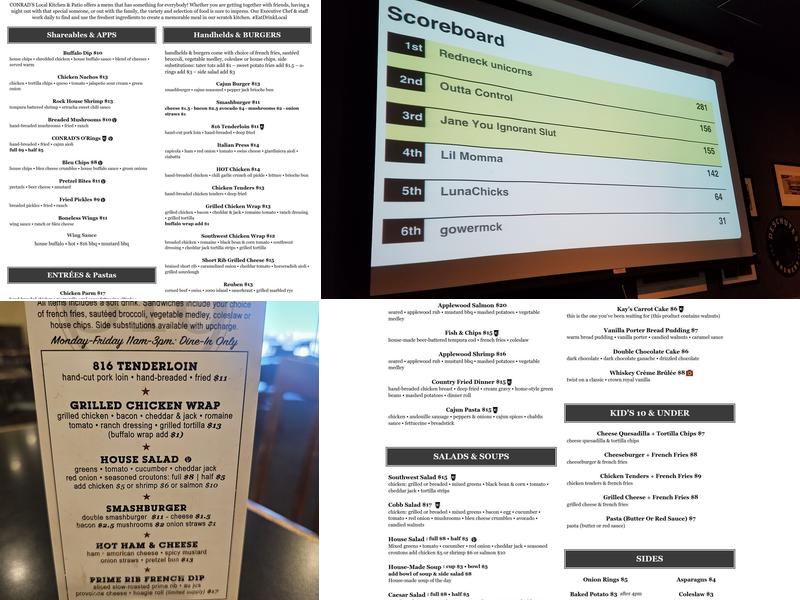 CONRAD'S Local Kitchen & Patio Menu