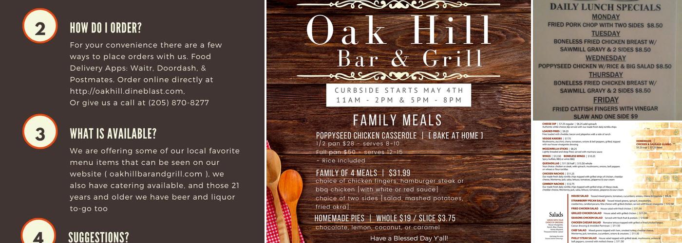 Oak Hill Bar & Grill Menu