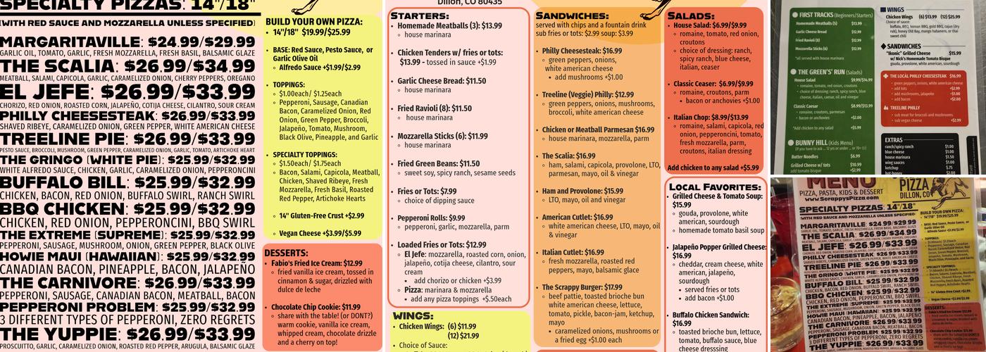 SCRAPPY'S PIZZA Menu