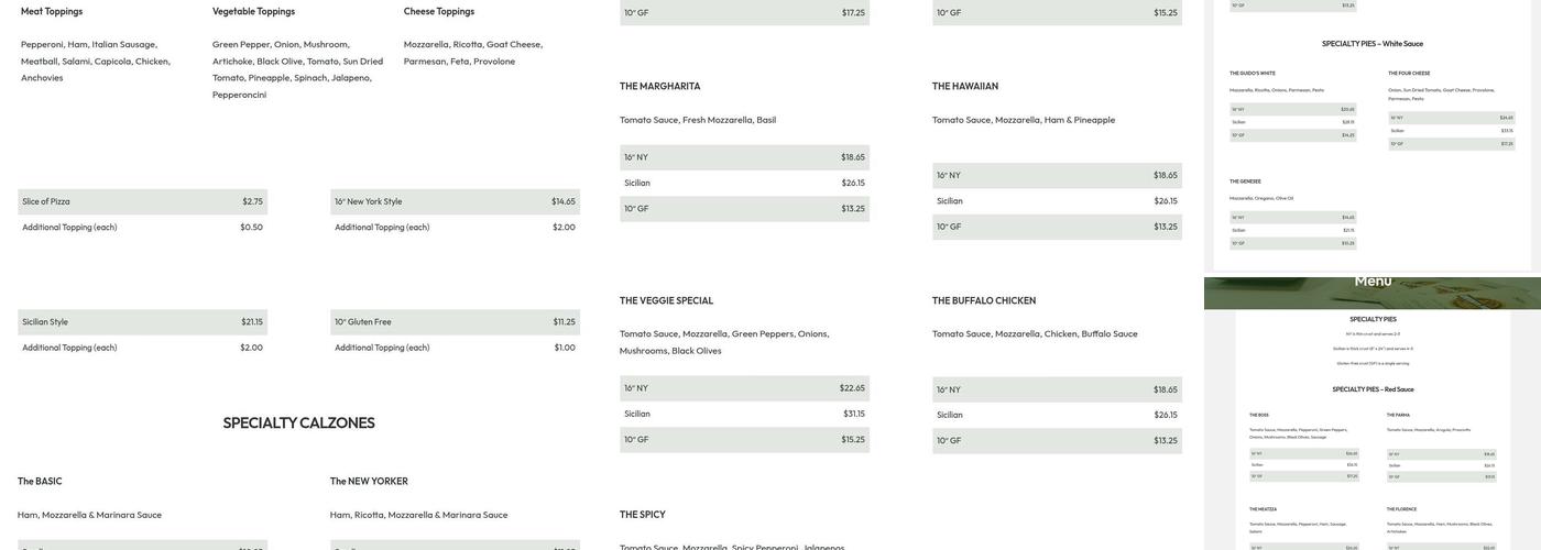 Guido's Pizza Genesee Menu