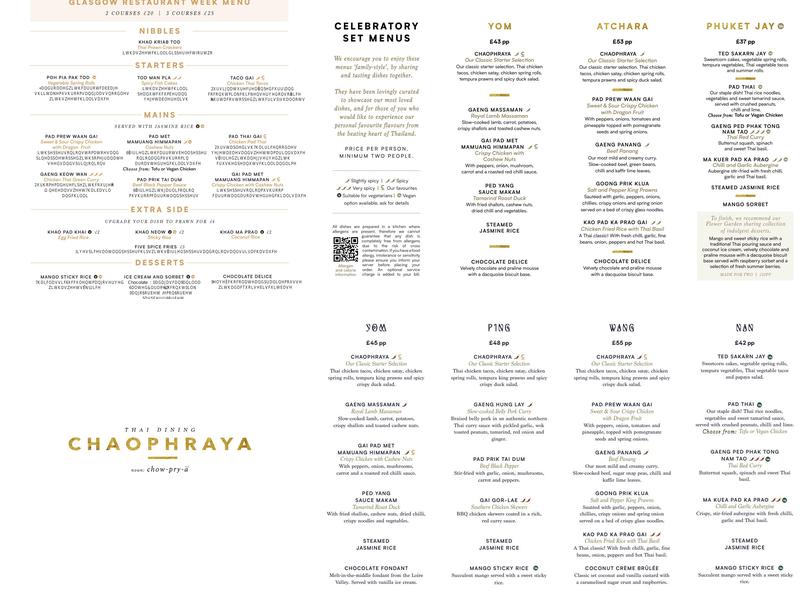 Chaophraya Menu