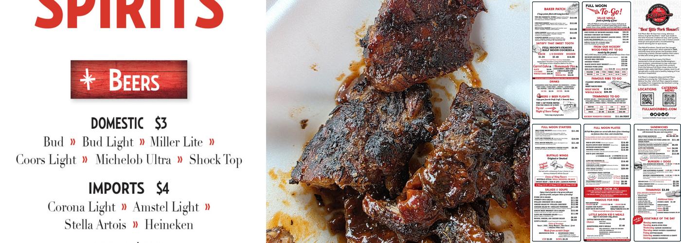 Full Moon Bar-B-Que Menu
