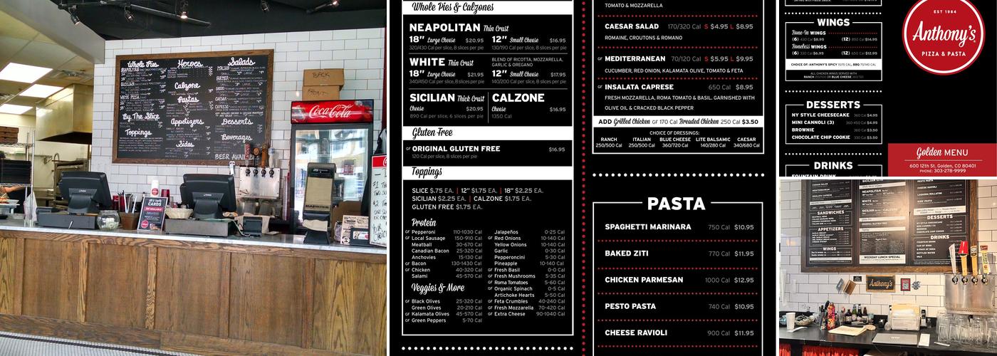 Anthony's Pizza & Pasta Menu