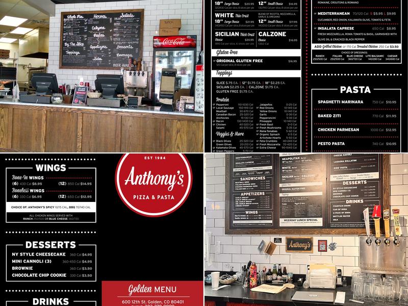 Anthony's Pizza & Pasta Menu