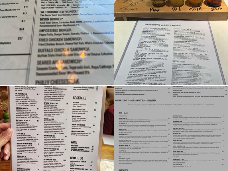 Westbound & Down Brewing Company Menu