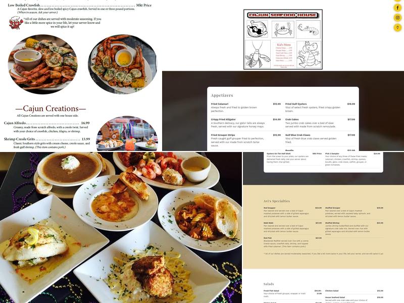 Cajun Seafood House Menu