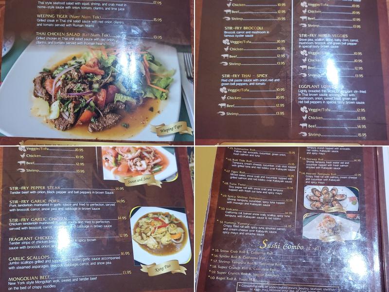 Taste of Thailand Menu