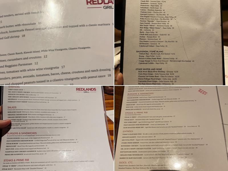 J. Alexander's Restaurant Menu