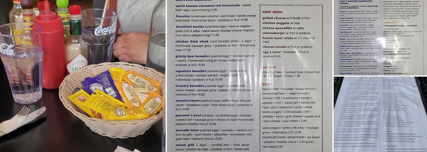 Carver's Breakfast & Burgers Menu