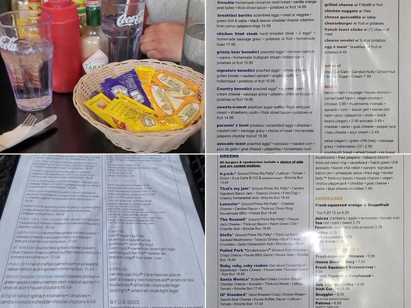 Carver's Breakfast & Burgers Menu