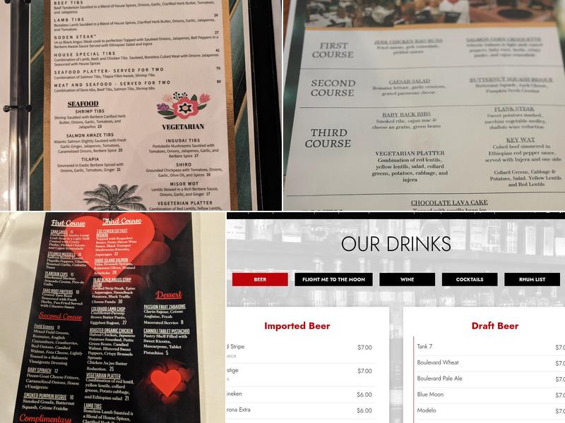Mesob Restaurant & Rum Bar Menu