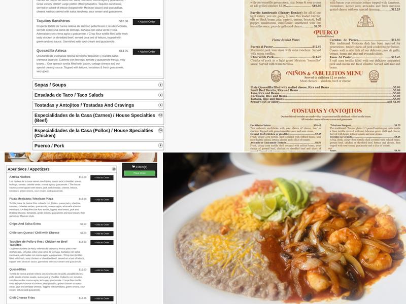 El Azteca Mexican Restaurant Menu
