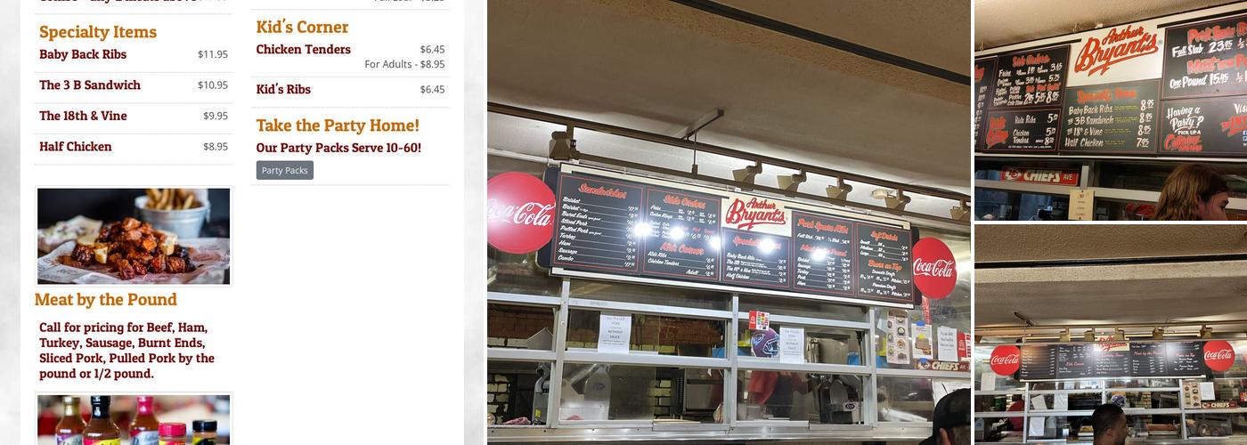 Arthur Bryant's Barbeque Menu