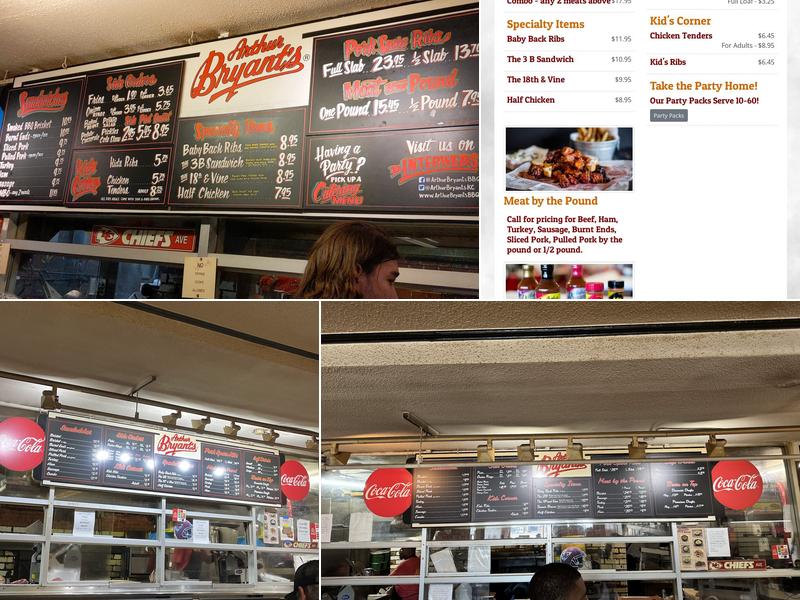 Arthur Bryant's Barbeque Menu