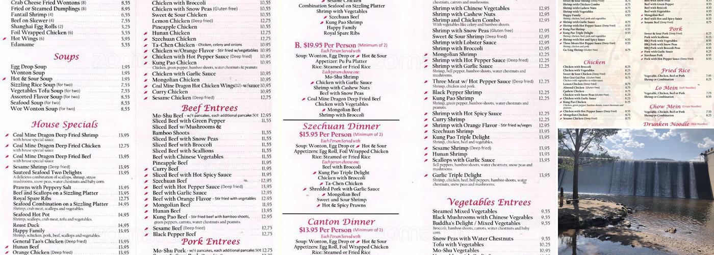 Coal Mine Dragon Menu