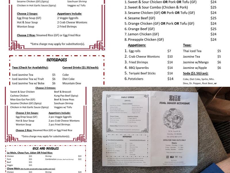 Pearl Dragon Restaurant Menu
