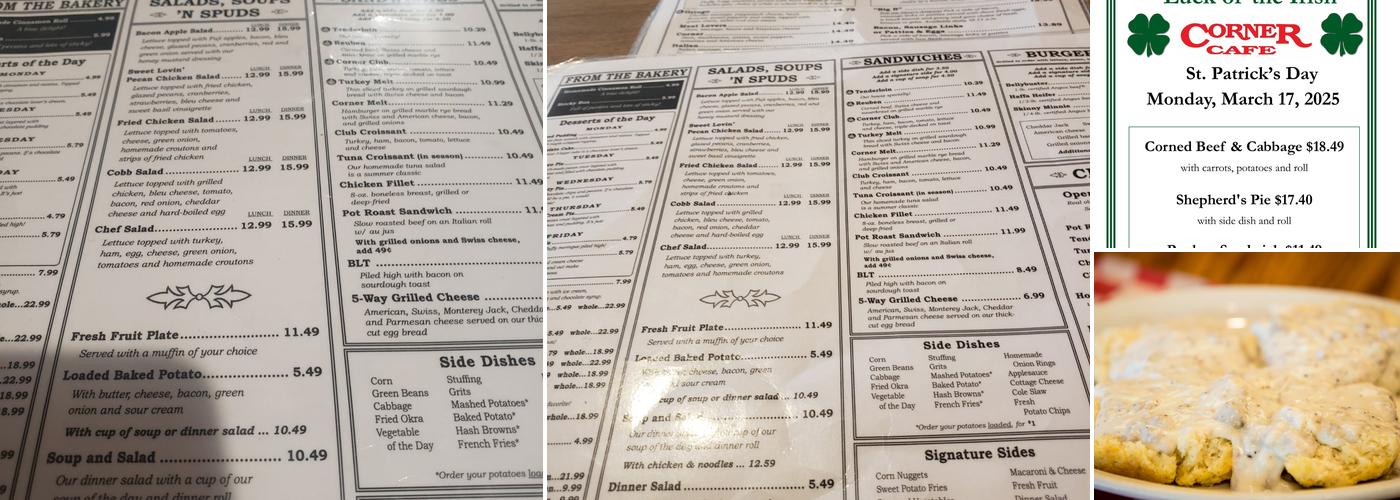 Corner Cafe - Liberty Menu