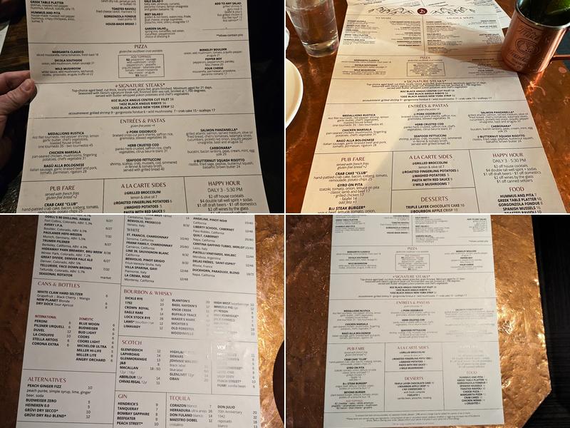 Deno's Mountain Bistro Menu