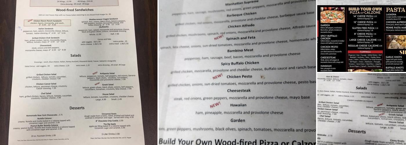 Broadway Pizzeria South Menu