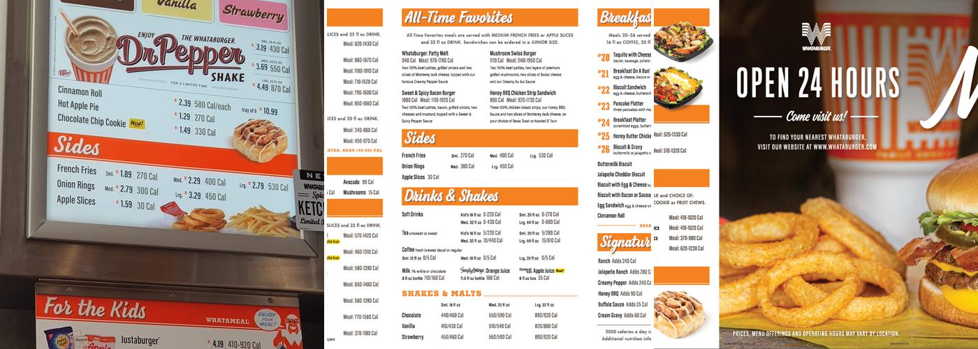 Whataburger Menu