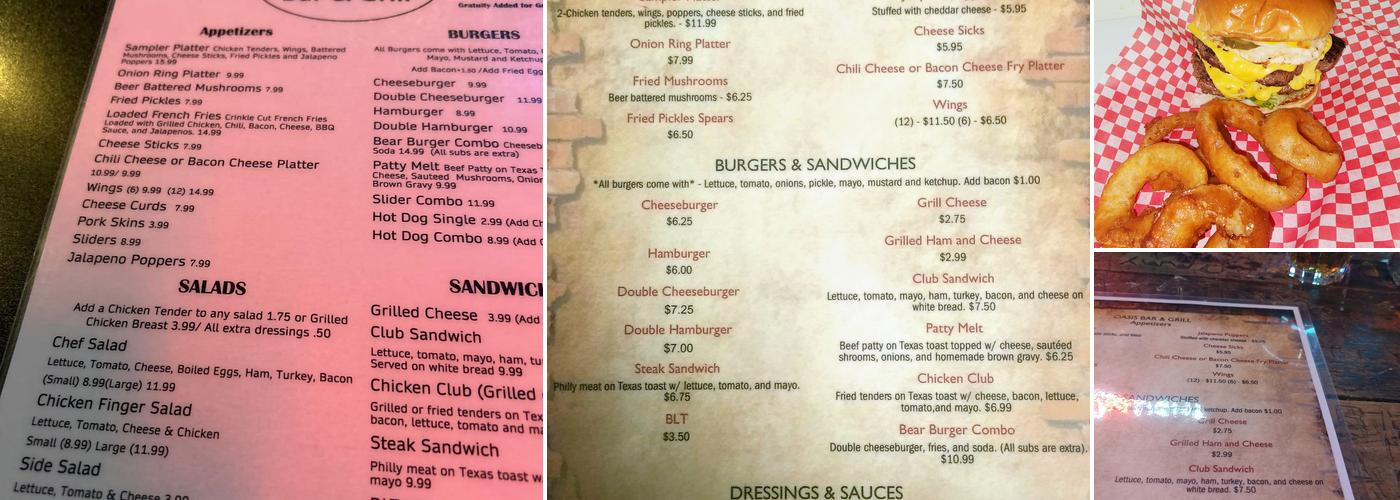 Oasis Bar & Grill Menu