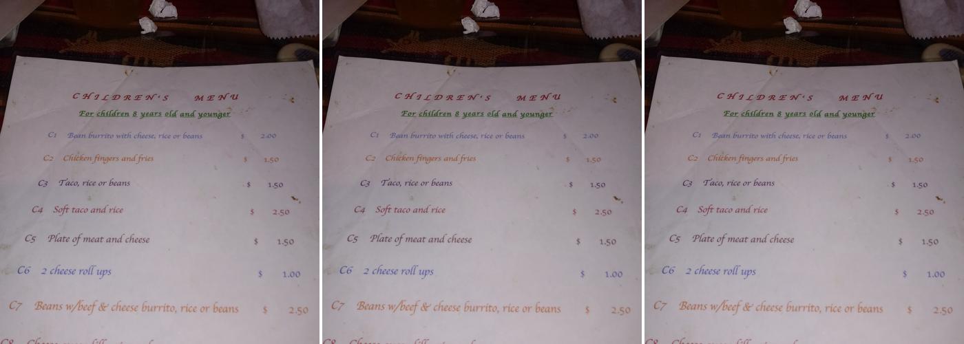 Old Mexico Restaurant Menu