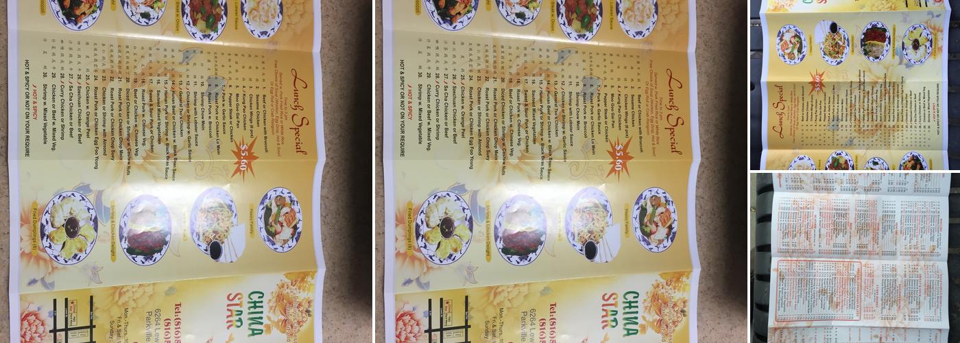 China Star Menu