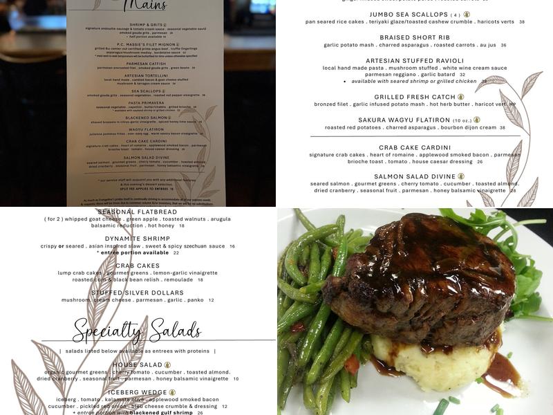 Evangeline's Menu