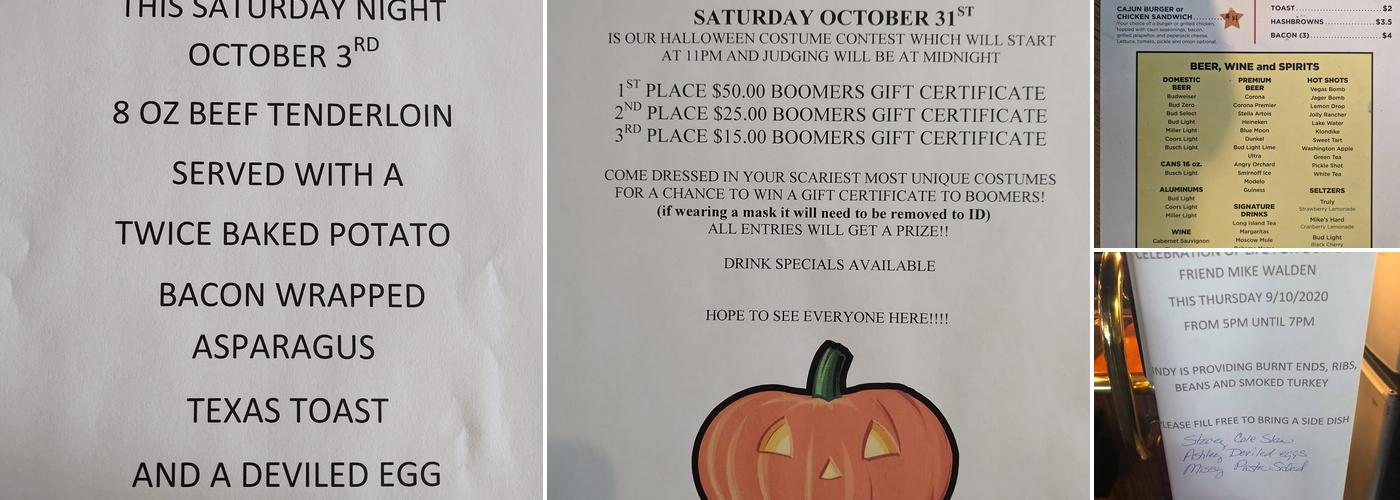 Boomer's Bar & Grill Menu