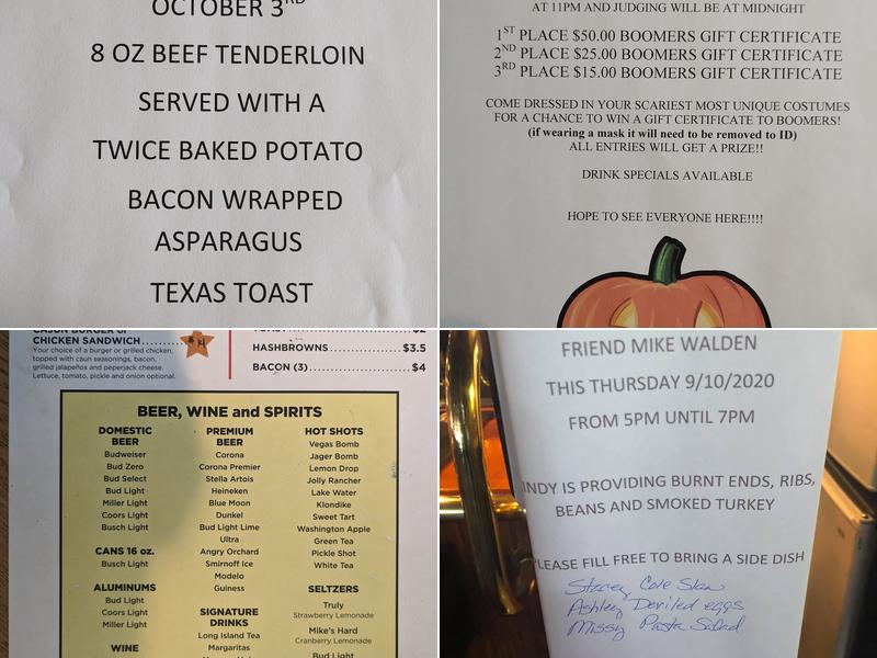 Boomer's Bar & Grill Menu