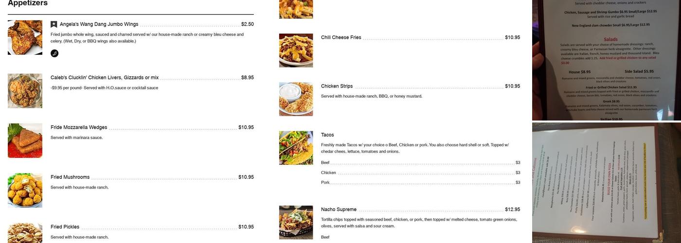 The Hideout Bar & Grill Menu