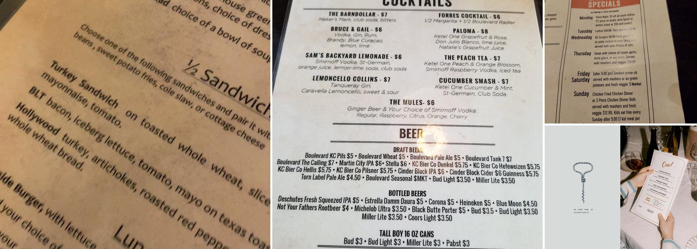 Michael Forbes Bar & Grille Menu