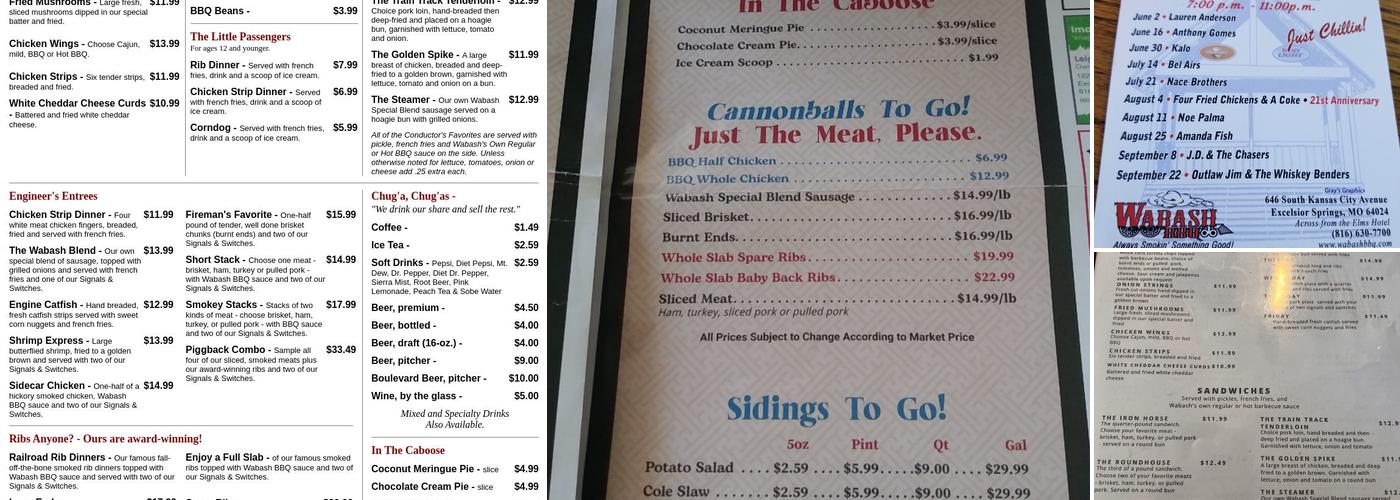 Wabash BBQ Menu