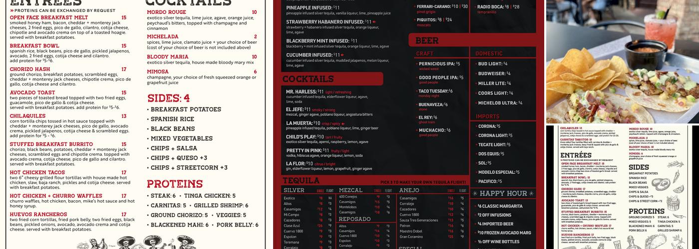 Central Mesa Menu