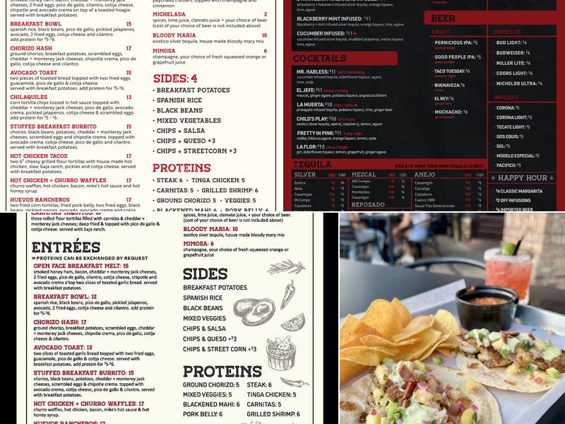 Central Mesa Menu